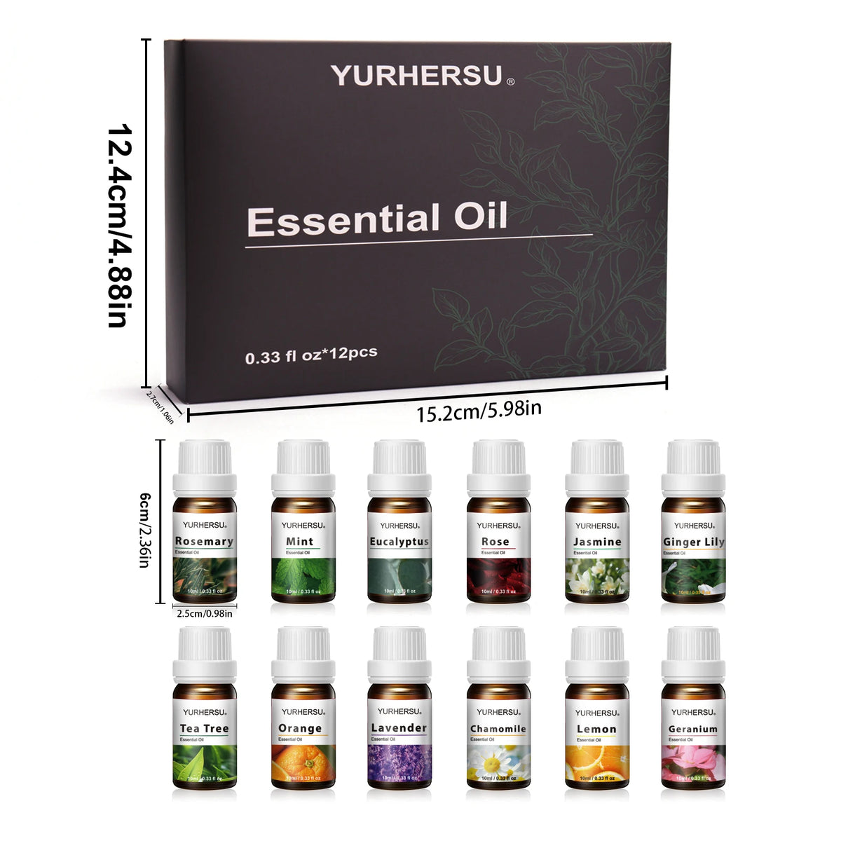 Rose & Ylang Ylang Essential Oil Set – Diffuser & Massage Essential Oil Set HIP