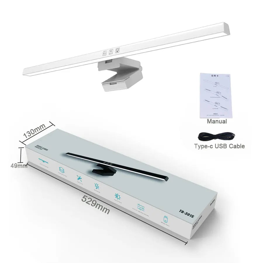 50cm Computer Monitor Light Bar Screen Hanging Light Stepless Dimming USB Desk Lamp For Gaming Study Eye Protection Reading Lamp HIP White