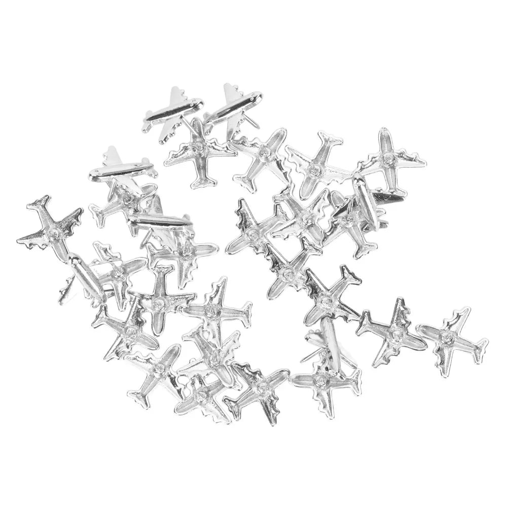 30 Airplane Push Pins Silver & Gold – Decorative Zinc Alloy Decorative Push Pins HIP