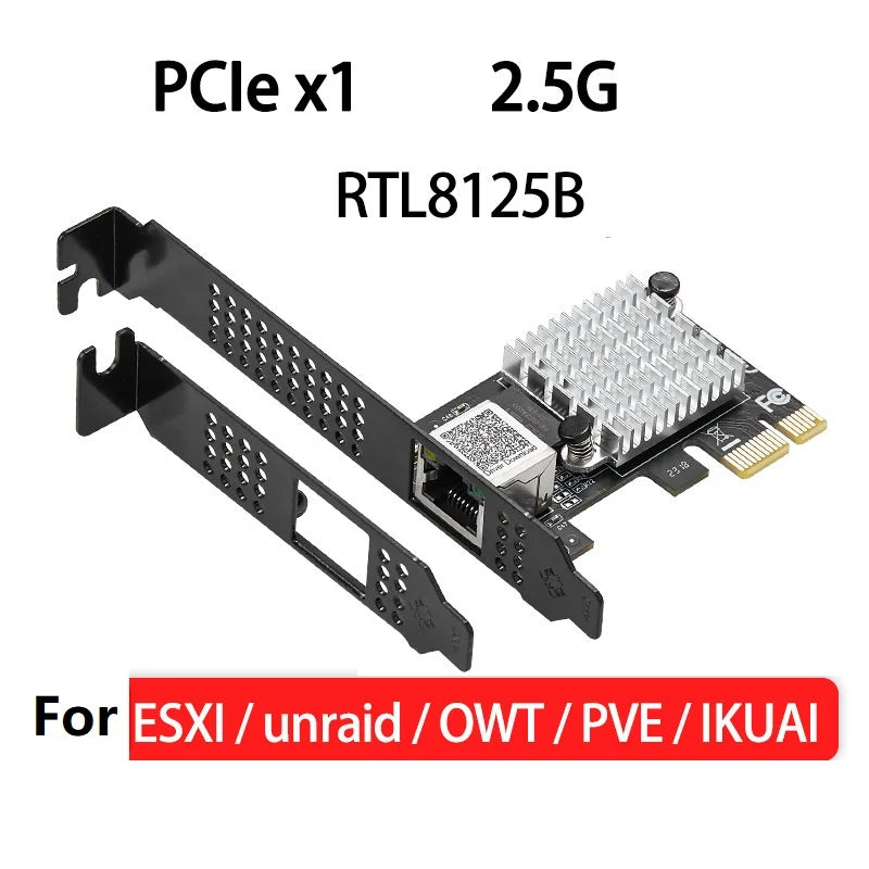 2.5G PCIe Network Card RTL8125 RJ45 Ethernet Adapter Single Port PCIe Network Card HIP Default Title