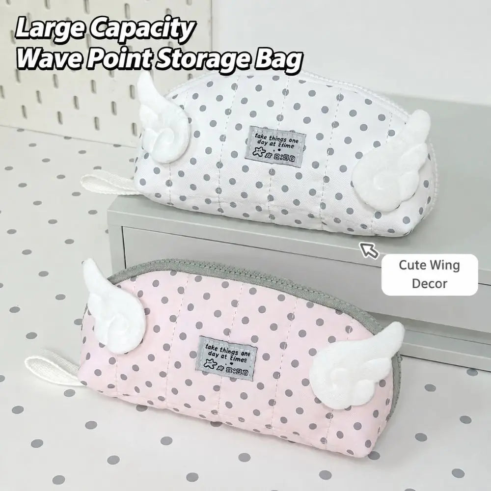 Polka Dot Shell Pencil Case – Large Capacity Multi-Layer Pouch Pencil Case Pouch HIP