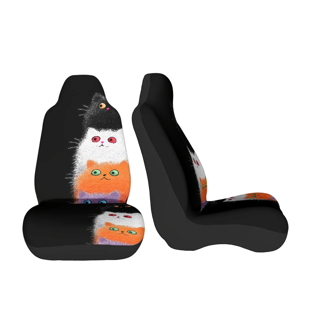 Four Cats Print Car Seat Cover – Easy Install, All Seasons Car Seat Cover HIP dark blue