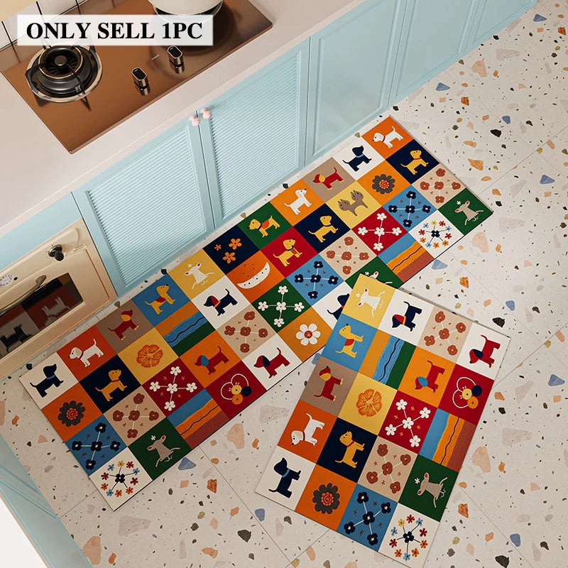 PVC Leather Kitchen Floor Mat – Waterproof & Non-Slip Runner Kitchen Floor Mat HIP GU6029-P 1pc 40x180cm