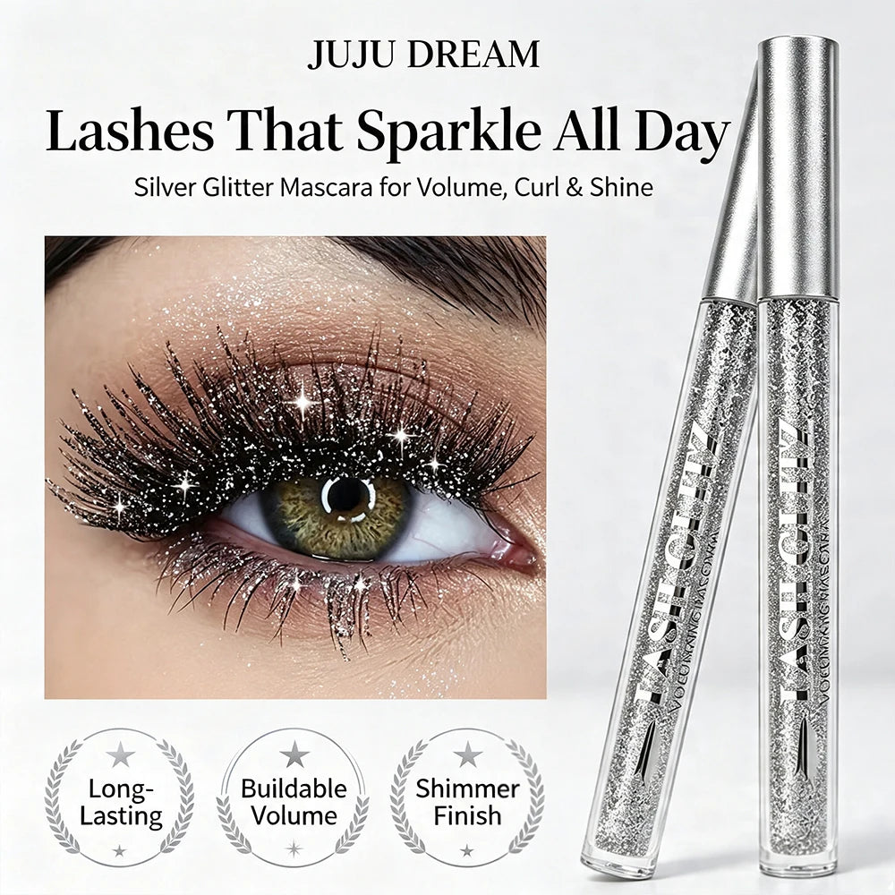 Diamond Glitter Mascara Waterproof Silver Sparkling | JUJU Dream Glitter Mascara HIP