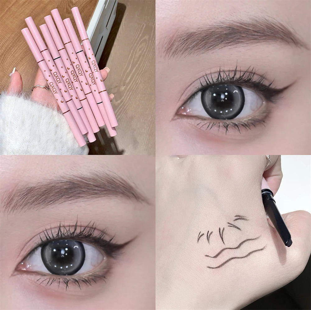 Punk Red Eyebrow & Eyeliner Gel 2 In 1 With Angled Brush Smudge-Proof Waterproof Creamy Smooth for Brows & Under Eye Makeup HIP Black B
