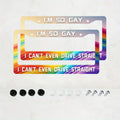 2-Pack Gay Pride Rainbow License Plate Frames – Funny Car Décor Novelty License Plate Frame HIP 1