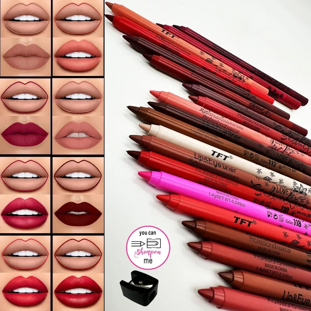 20 Color Slim Lip Liner Pencil Sexy Pink Brown Rose Lip Outline Matte Nude Lipstick Contouring Tint Waterproof Crayon Pen Makeup HIP