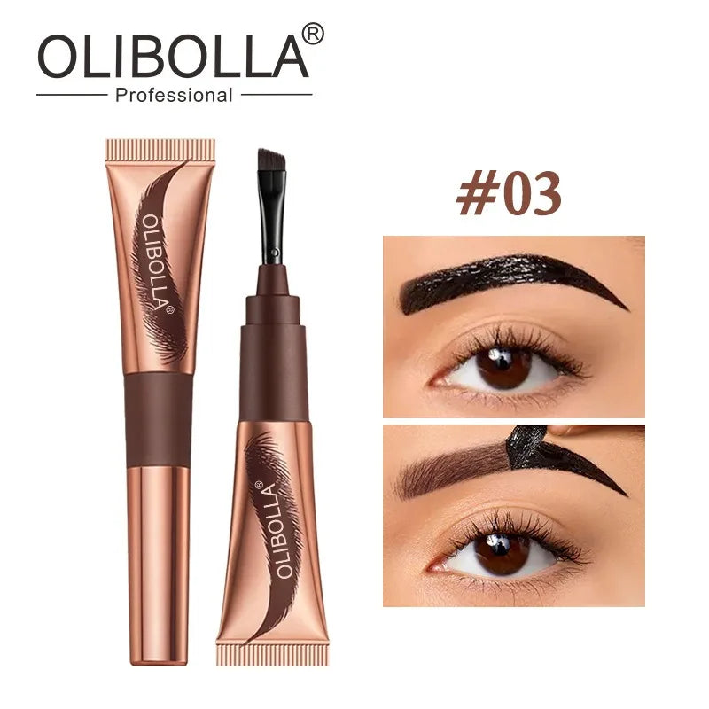 2 In 1 Last Up To 5 Day Tear-off Eyebrow Dyeing Cream With Brush-Waterproof Film-form Natural Wild Eyebrow Makeup Semi-permanent HIP 03