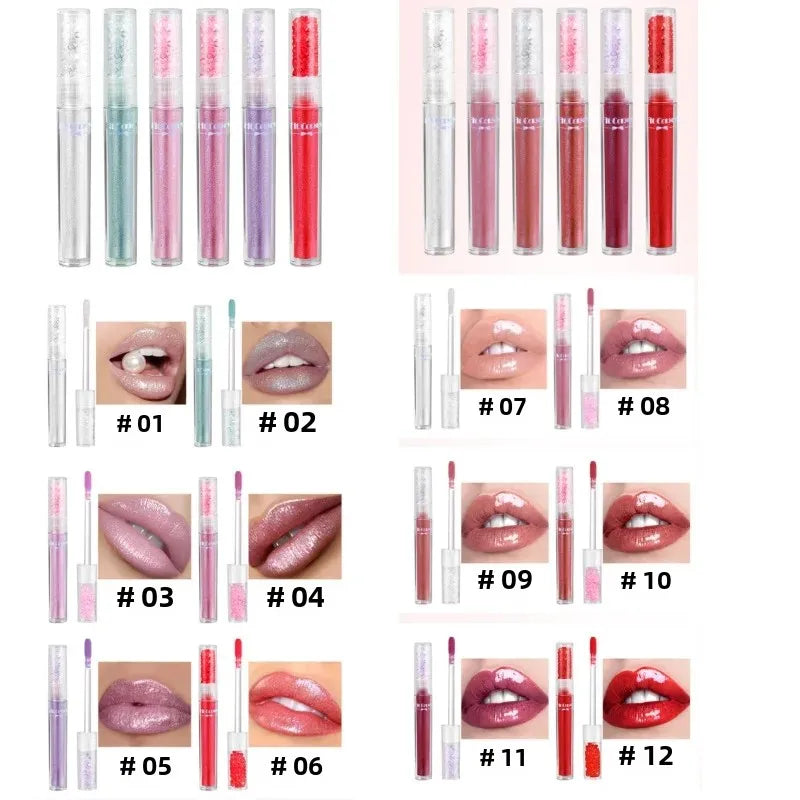 Fit Colors Diamond Lip Gloss Set – 6 Shades, Gift Box Lip Gloss Gift Set HIP