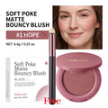 Soft Poke Blush Palette Free Brush Included Velvety Matte Nude Blush Natural Beginner Face Makeup Cosmetics for Women HIP 01 Hope