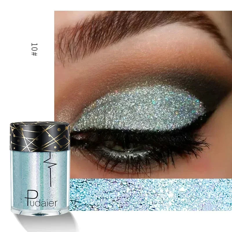 New Glitter Eye Shadow Professional Makeup Monochrome Shining Eyeshadow Sequins Universal Party Cosmetic HIP 10