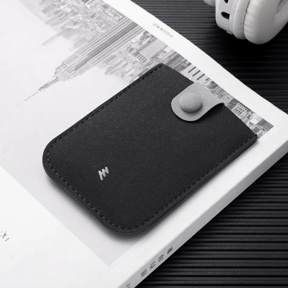 Slim PU Leather Pull-Out Card Wallet – 4 Card Slots Card Holder Wallet HIP Black Grey