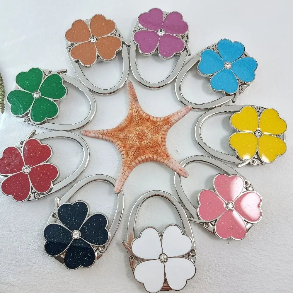 Four-Leaf Clover Foldable Handbag Hook – Table Purse Hanger Foldable Bag Hook HIP