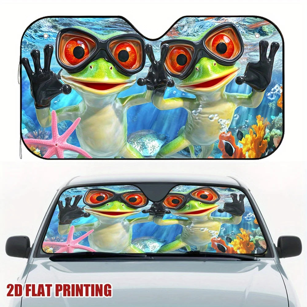 Frog-Themed Car Sun Visor – Easy Clip-On, All-Day Shade Car Sun Visor Cover HIP 1-S