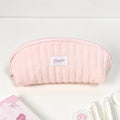 Quilted Pencil Case Large Capacity Multi-Compartment Pouch Quilted Pencil Case HIP Pink