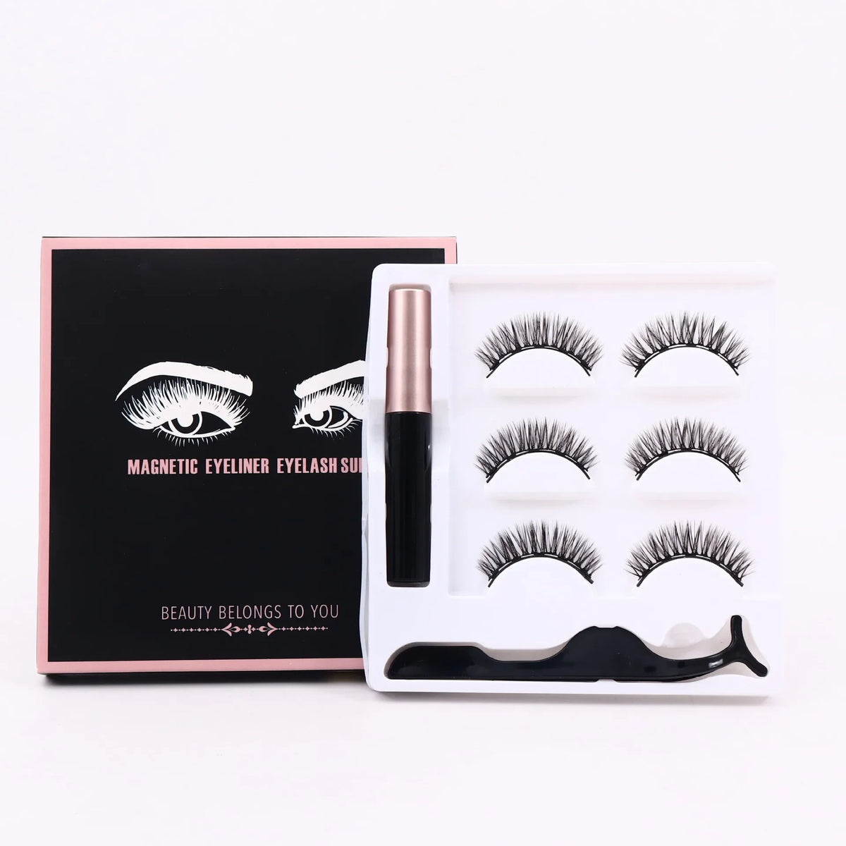 Magnetic Volume Eyelashes Box Package Set Full Strip 5/7/10 Pair Synthetic Natural Cilia False Dramatic Thick Eye Lashes Makeup HIP 3Pair Eyelash 014