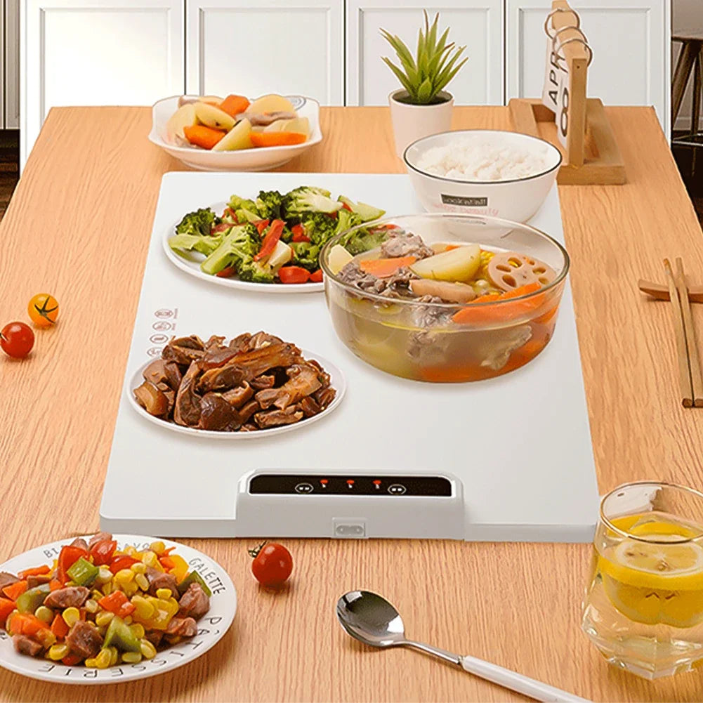 Food Electric Warming Tray Fast Heating Foldable Food Warmer Plate 60°C-100°C Adjustable Temperature Keeps Food Hot Warming Tray HIP