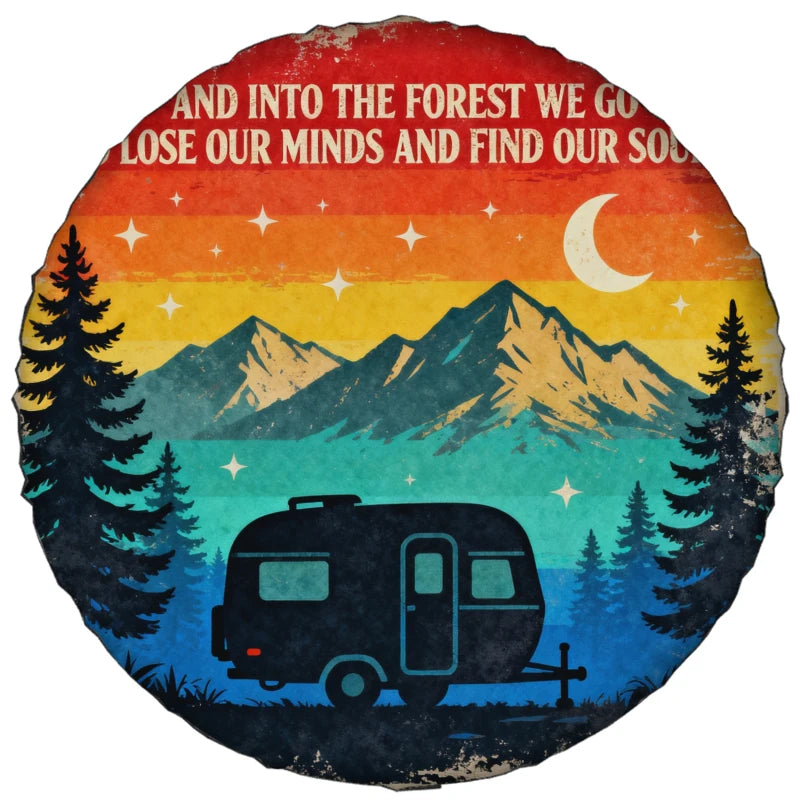 Vintage Sunset Mountain Spare Tire Cover – RV SUV Trailer Spare Tire Cover HIP 1 16 in