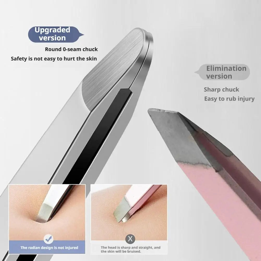 Stainless Steel Brow & Facial Hair Remover Eyebrow Tweezers Non-slip Makeup Remover Tweezer Tools Hair Removal Makeup Tools HIP