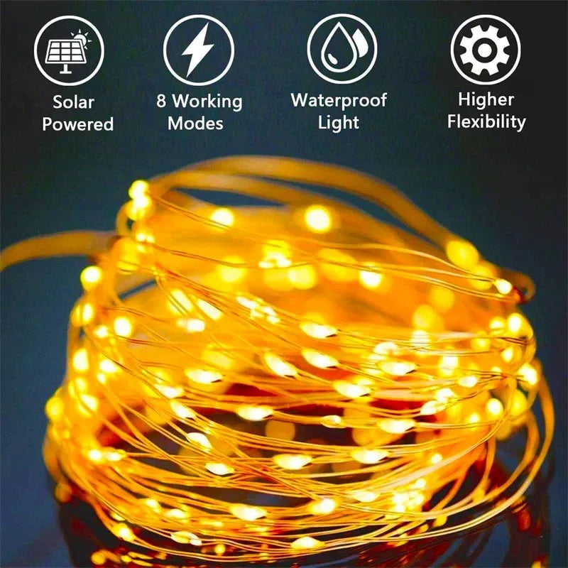 Solar LED Fairy String Lights Outdoor – 400 LEDs, IP65 Solar String Lights HIP