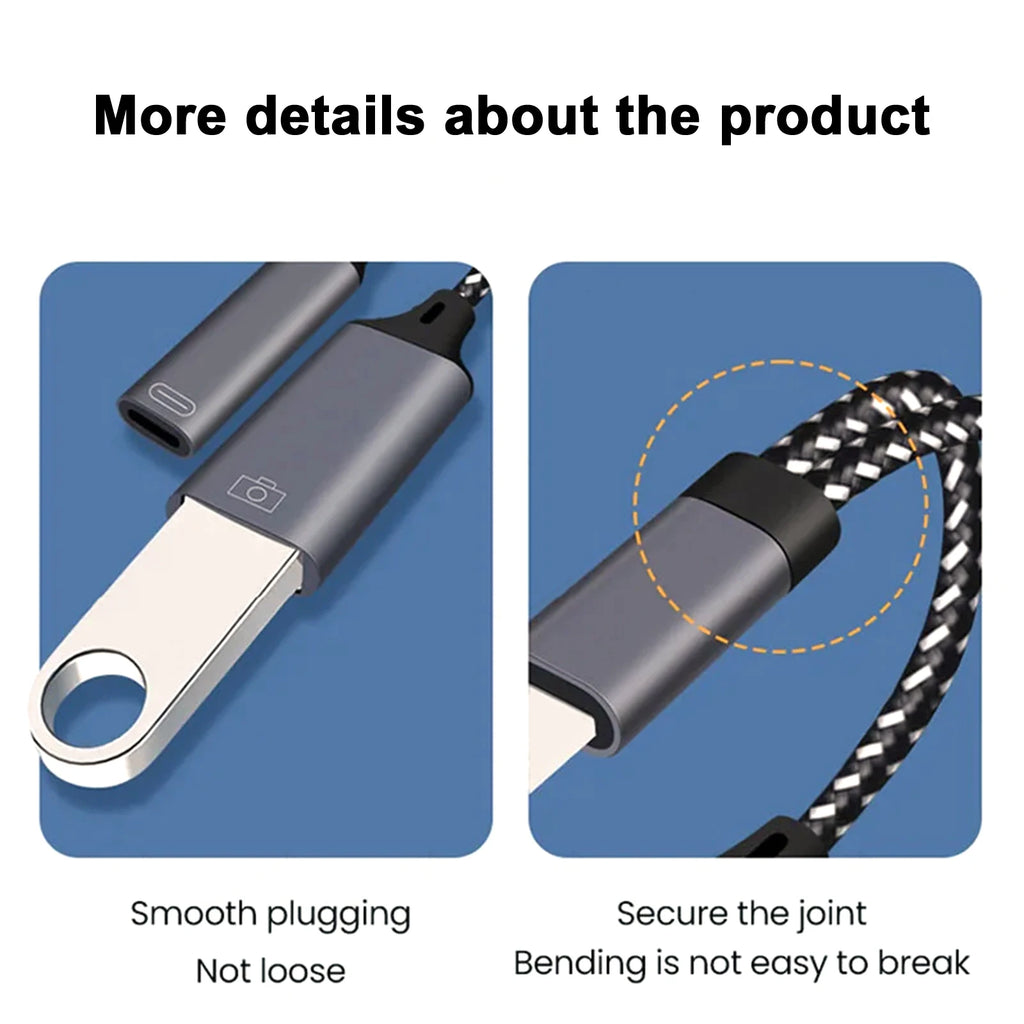 2-in-1 USB-C to USB-A OTG Cable & Charging Adapter OTG Cable Adapter HIP