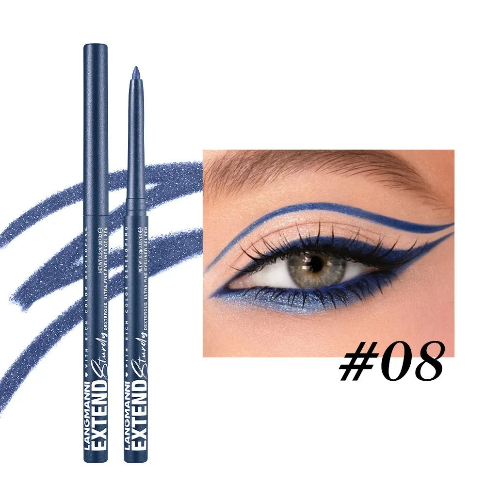 Waterproof Eyeliner Gel Pencil Matte Glitter Lying Silkworm Eye Shadow Pen Brown No Smudge Quick Drying Rotatable Eyeliner Stick HIP 08