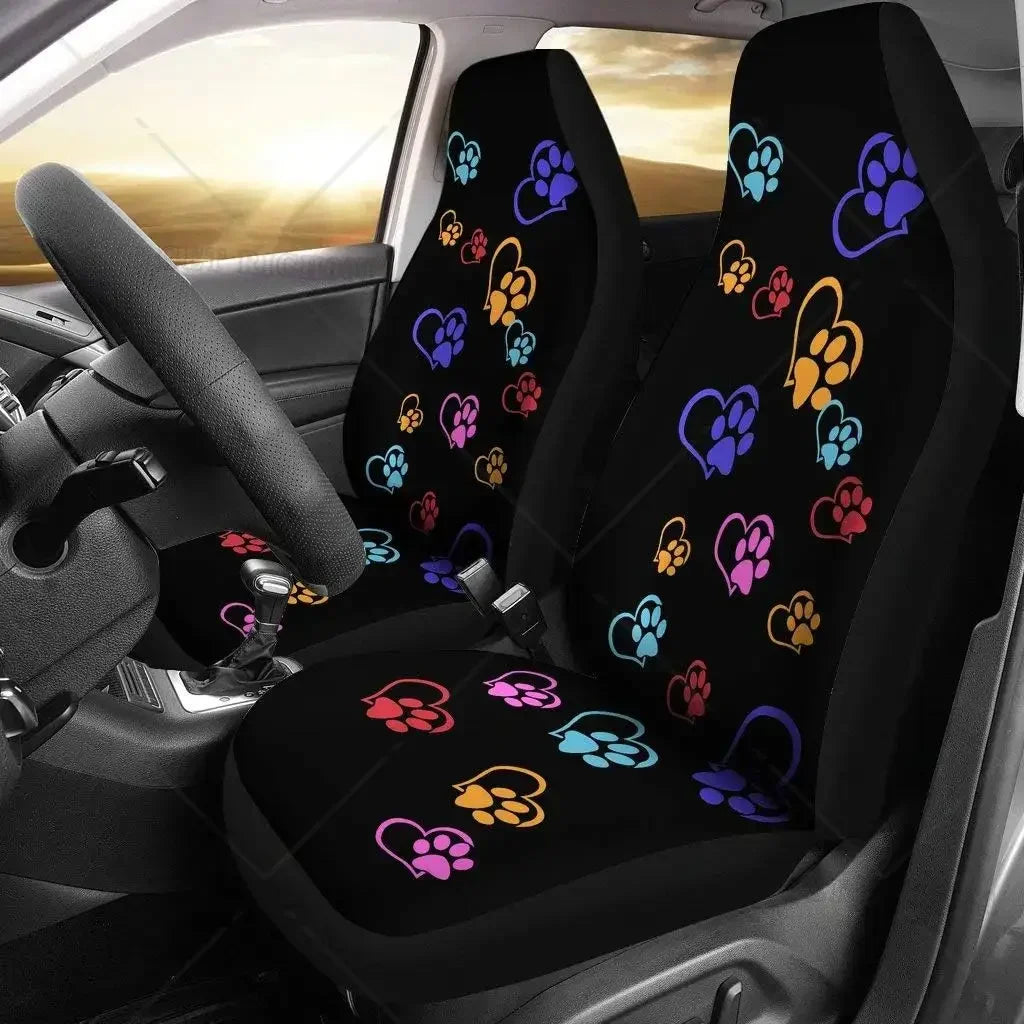 Puppy Paw Print Car Seat Covers for Women – Set of 2 Car Seat Covers HIP