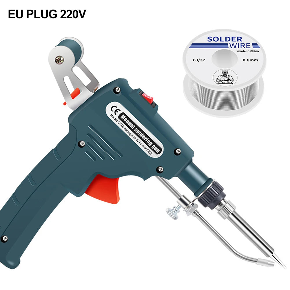 Electric Soldering Iron Gun Hand-held Internal Heating Soldering Iron Automatically Send Tin Gun Soldering Welding Repair Tool HIP EU Plug 220V