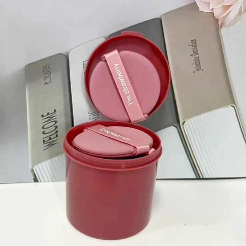 7Pcs/box Strawberry Cosmetic Puff Set Double Side Women Soft Makeup Sponge Beauty Make Up Powder Tools For Women Gift HIP Red-Round
