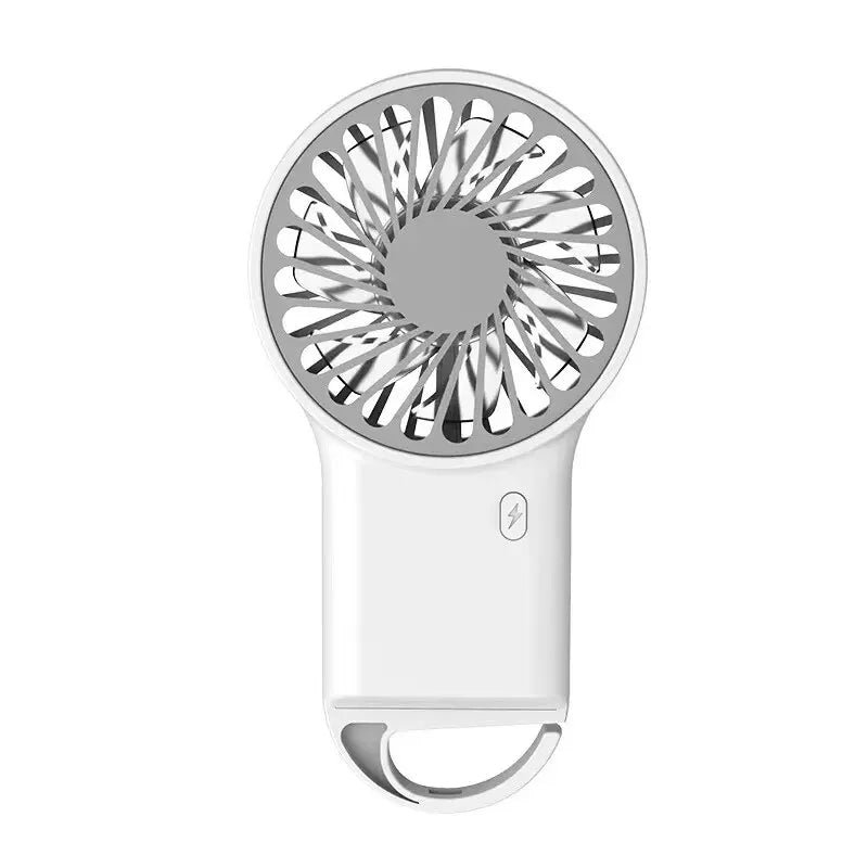 Handheld Small Fan Mini Portable Hook USB Charging Desktop Office Student Summer Heat Relief Silent Handheld Fan HIP White
