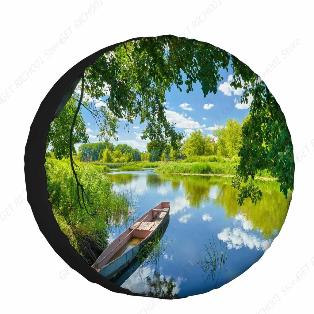 Weatherproof Spare Tire Cover 15" – Universal SUV Truck Camper Spare Tire Cover HIP 1 14in