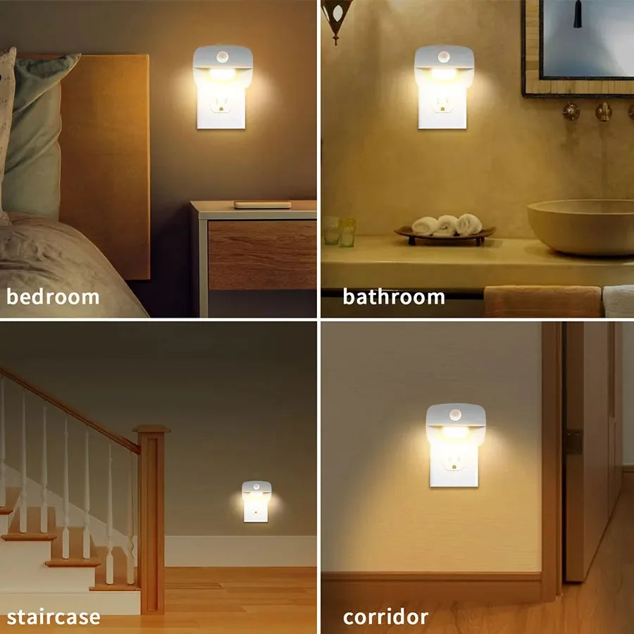Motion Sensor LED Night Light – 3-Mode Plug-In | EU & US Motion Sensor Night Light HIP