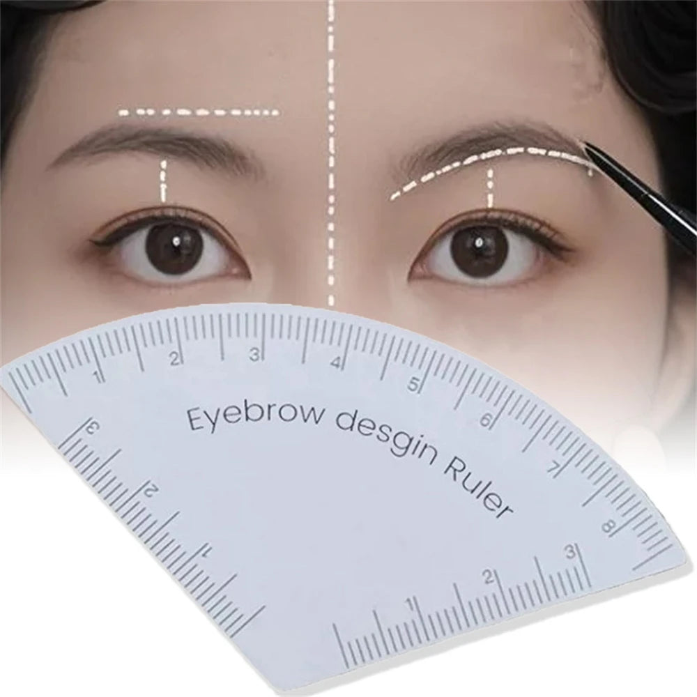 6 Shapes Drawing Eyebrow In 1 Minute Desgin Ruler Microblading Mapping Tool Shaping Permanent Drawing Tattoo Guide Ruler Eye Mak HIP White English 1PC