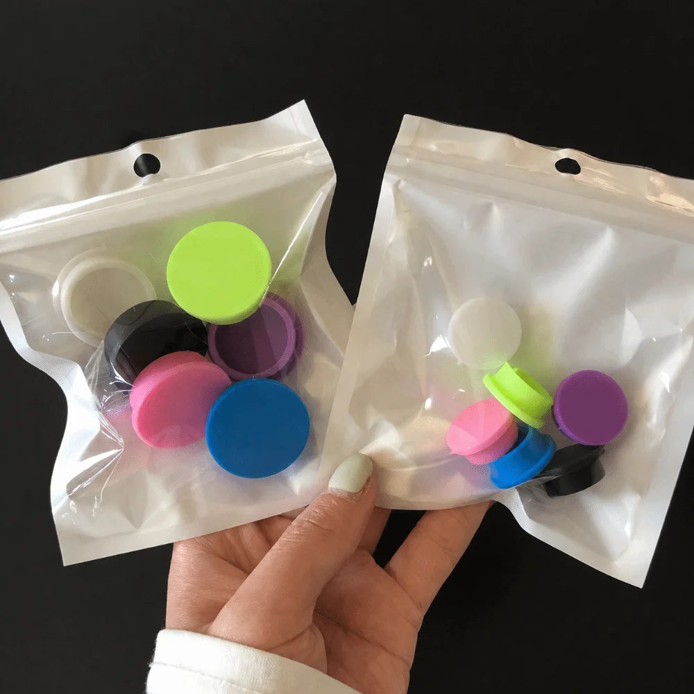 Silicone Vial Caps Leak Proof Reusable – 6 or 12 Pack Silicone Vial Caps HIP