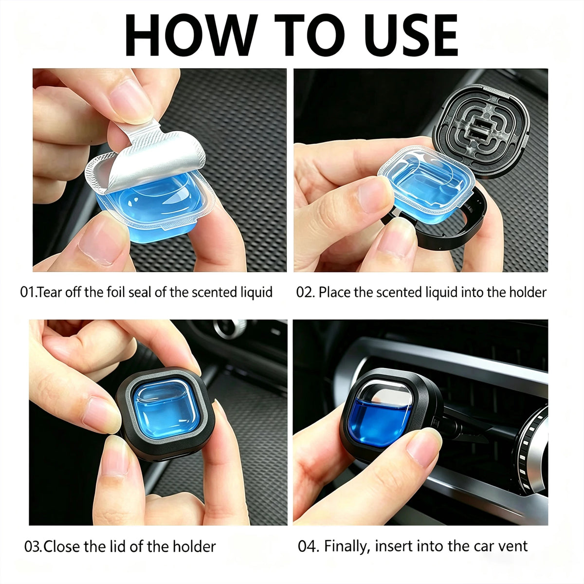 REACH Certified Car Vent Clip Air Freshener – Marine Scent 4-Pack Car Air Freshener HIP