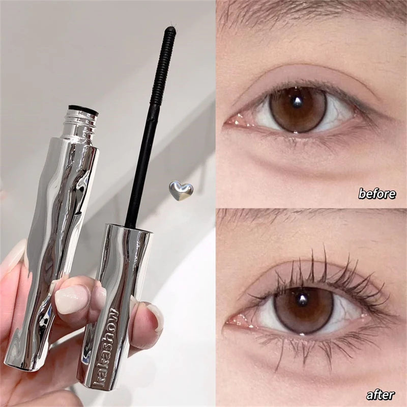 Silver Silk Fiber Matte Mascara Makeup Ultra-Fine Brush Lengthens Eyelashes Waterproof Fast Dry Eyelash Extension Mascara Makeup HIP Silver 1Pc