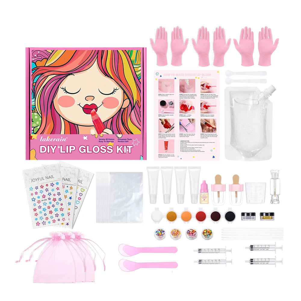 New Lip Gloss Making Kit Moisturizing Lip Gloss Base Diy Raw Material Tool Kit Shiny Glitter Lip Tints Glaze Handmade Cosmetic HIP