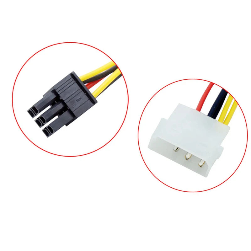 Molex 4-Pin to 6-Pin GPU Power Adapter Cable – 20cm GPU Power Adapter HIP