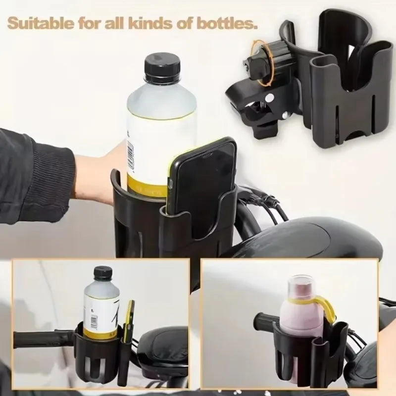 2-in-1 Cup & Phone Holder for Stroller, Bike, Wheelchair Cup Phone Holder HIP