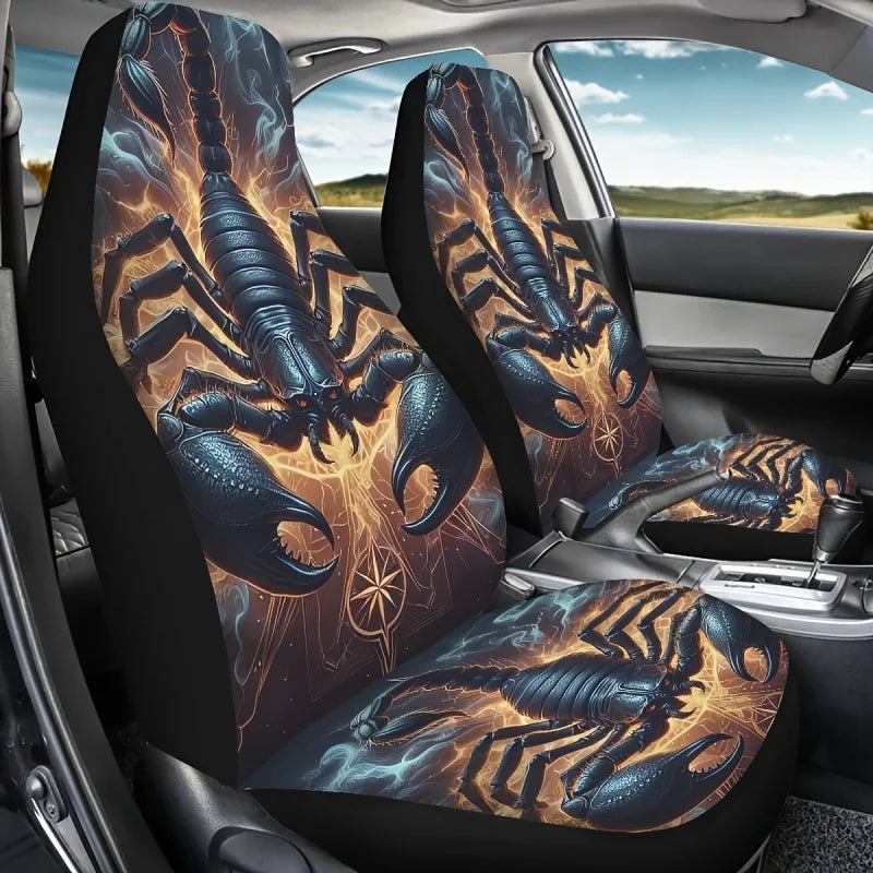 2-Pack Scorpion Print Universal Car Seat Covers – Sedan & SUV Car Seat Covers HIP