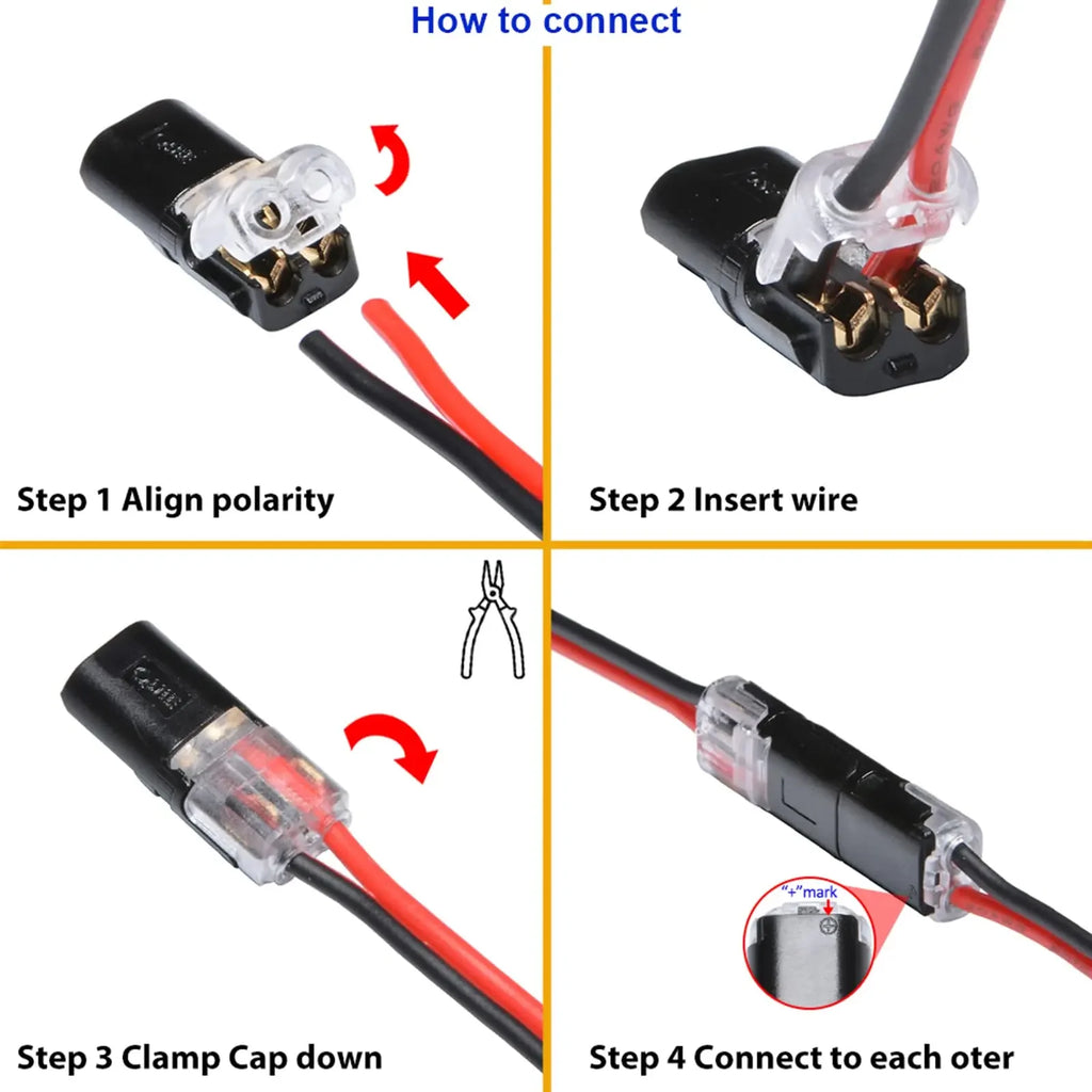 Waterproof 2-Pin Wire Connector – Snap Terminal 20/30 Pack Wire Connector Terminal HIP