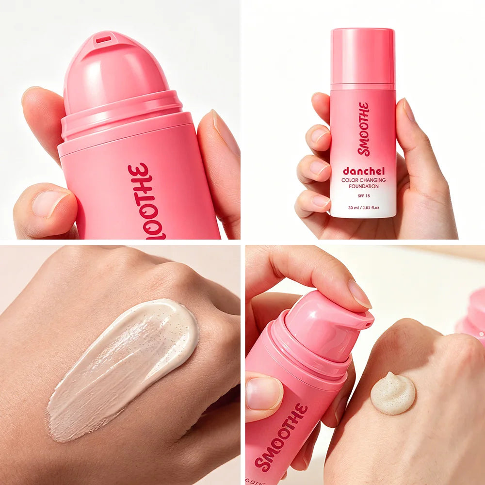 Color Changing Foundation Smart Match Skin Color Medium Coverage Deep Moisturizing SPF15 Sun Protection Natural Look Foundation HIP