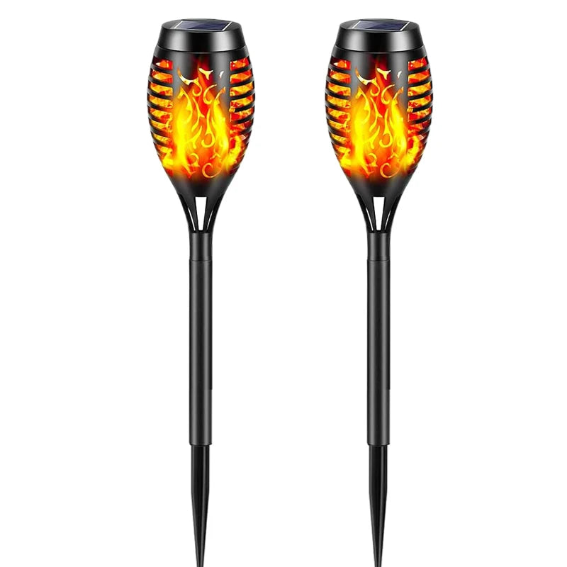 12 LED Solar Flickering Flame Pathway Lights – Waterproof Solar Pathway Lights HIP 2pcs