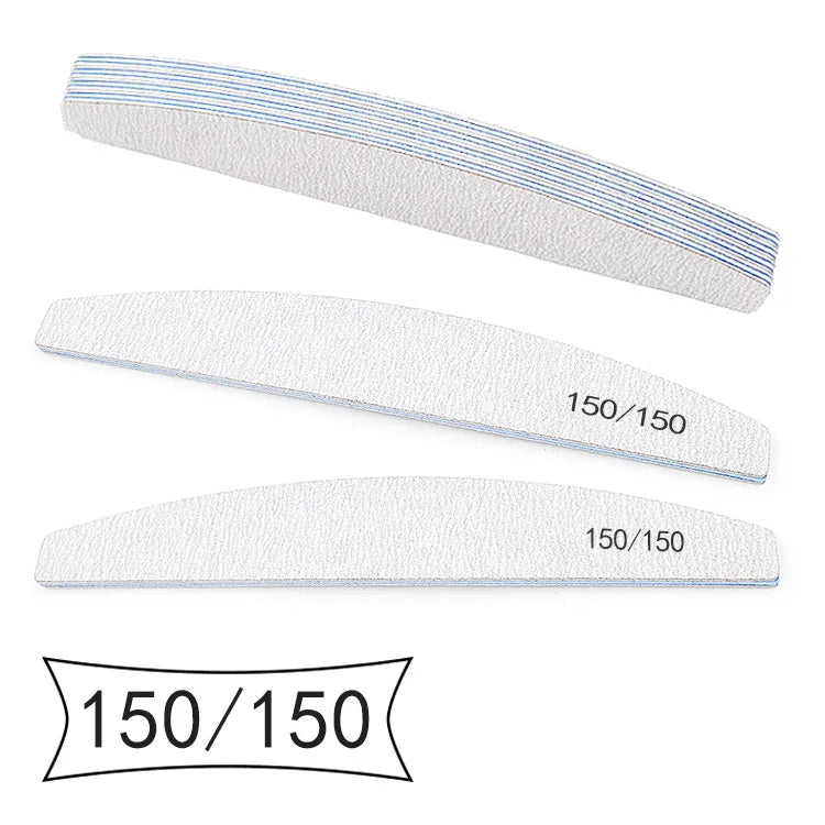 Professional Moon Nail File Set – 5–15 Pc, 80–240 Grit Nail File Set HIP C788 150 grit 10pcs