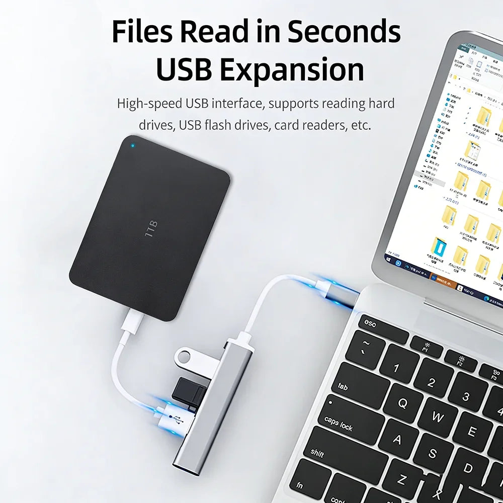 KEBIDUMEI 4-Port USB 3.0 Hub 5Gbps OTG Splitter Adapter USB Hub Splitter HIP