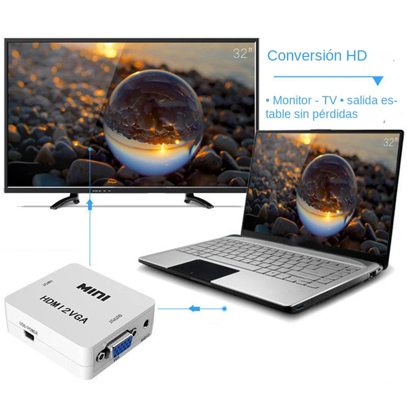 HDMI to VGA & VGA to HDMI Converter with Audio – 1080p HDMI VGA Converter HIP