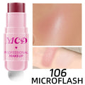 6Colors Makeup Blush Stick Lip Tinted Cooling Water Jelly Tint Jelly Blush Stick Bronzer Cheek and Nose Grooming Matte Blush HIP 106