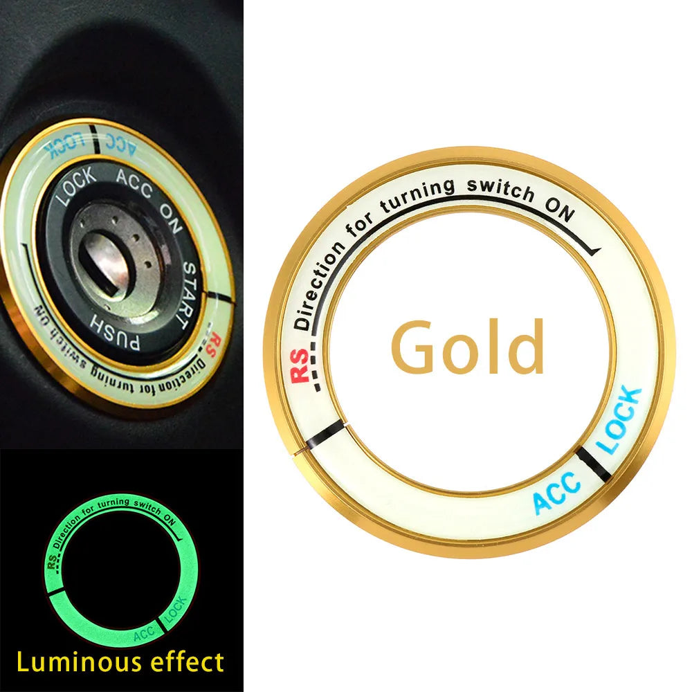 Luminous Alloy Ignition Switch Cover – Toyota Corolla Levin Car Interior Sticker HIP gold