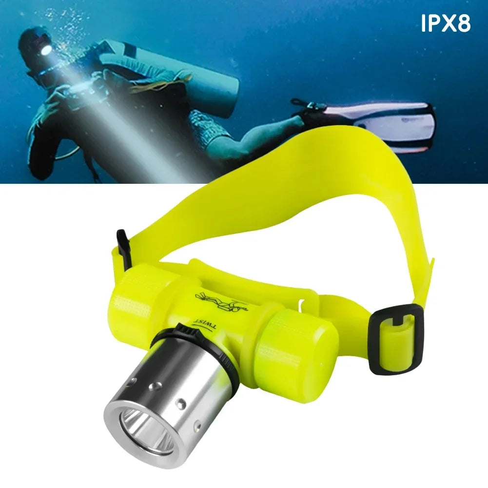 Diving LED Headlamp T6 LED Underwater Diving Headlight Outdoor Camping Fishing Dive Flashlight Head Light Torch Waterproof HIP
