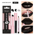 3pcs Halloween Black Lip Set Waterproof Long Lasting Matte Velvet Lip Gloss Lip Liner Black Lip Stain Halloween Goth Makeup HIP set 5 black